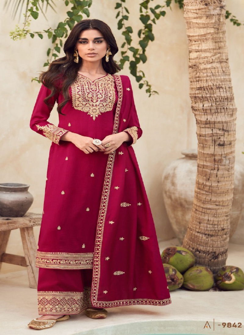 Rang By Aashirwad Premium Silk Designer  Palazzo Salwar Suit Catalogue